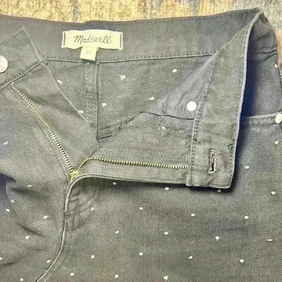 Madewell Rigid Denim A-Line Mini Skirt: Metallic Dots Edition Size 25 - Picture 5 of 15